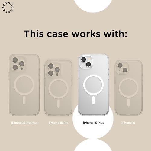 PopSockets iPhone 15 Plus Phone Case with MagSafe- Rosso Gingham
