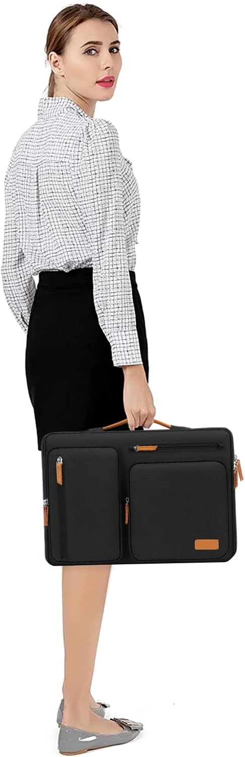 MOSISO 360 Protective Laptop Case 15 inch, 15 inch Laptop Sleeve Compatible with MacBook Air M4 M3 M2 2025 2024 2023, Dell XPS Plus, Side Open Carrying Case with 4 Zipper Pockets&Handle, Black