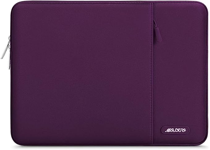 MOSISO Laptop Case 16 inch, 15-15.6 inch Laptop Sleeve Compatible with MacBook Pro 16 M4 M3 M2 M1, HP Acer Dell Lenovo ASUS Notebook, Polyester Vertical Computer Sleeve Bag with Pocket, Magenta Purple