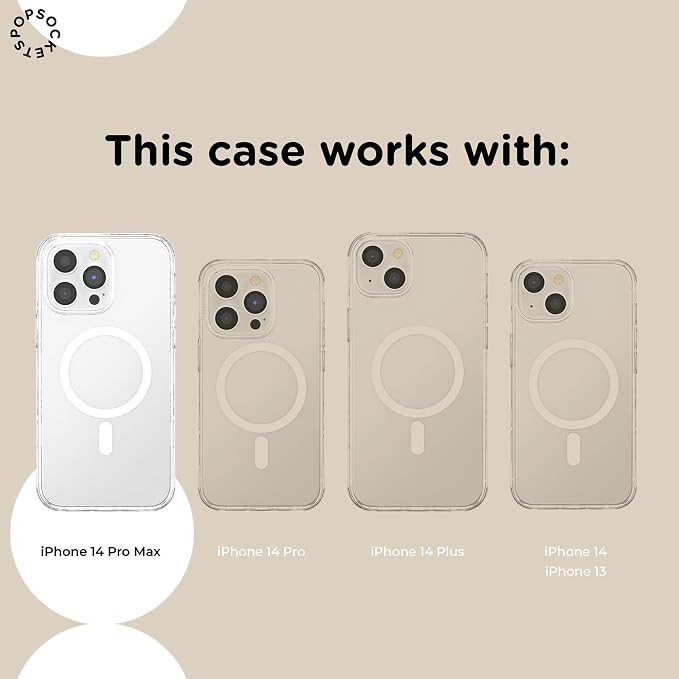 PopSockets iPhone 14 Pro Max Phone Case w/MagSafe- Coastal Dye Purple | Magnetic, Wireless Charging, Camera & Drop Protection, Purple, Aura, Rainbow, Colorful