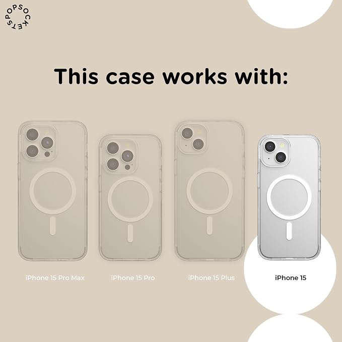 PopSockets iPhone 15 Phone Case with MagSafe, Wireless Charging Compatible, Bookish - Mirror Starfall