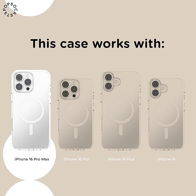 PopSockets iPhone 16 Pro Max Phone Case w/MagSafe Grip- All is Possible | Magnetic, Wireless Charging, Camera & Drop Protection, Acotar, Throne, Glass, Sarah, Bookish