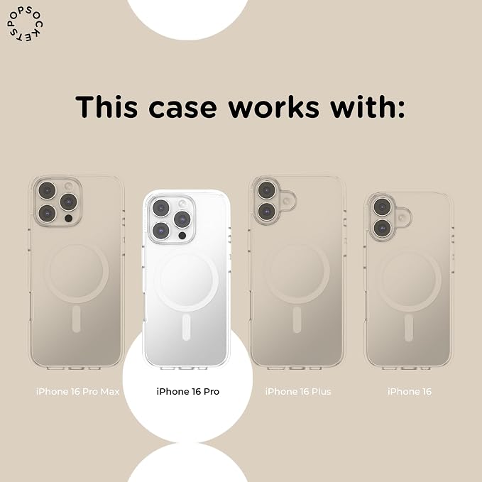 PopSockets iPhone 16 Pro Phone Case with MagSafe- Navy | Magnetic, Wireless Charging, Camera & Drop Protection, Navy, Blue, Dark, iPad, Removable, Popper