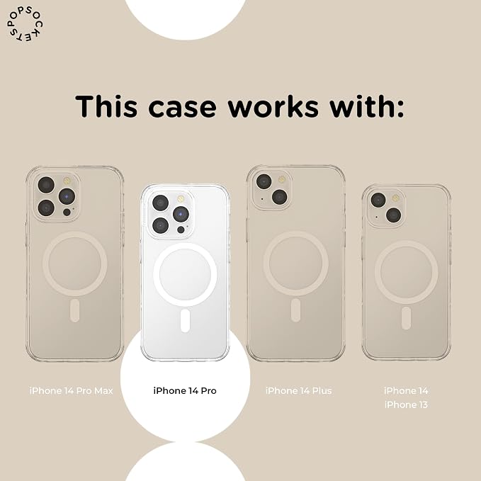 PopSockets iPhone 14 Pro Phone Case with MagSafe, Wireless Charging Compatible, Bookish - Mirror Curse Breaker