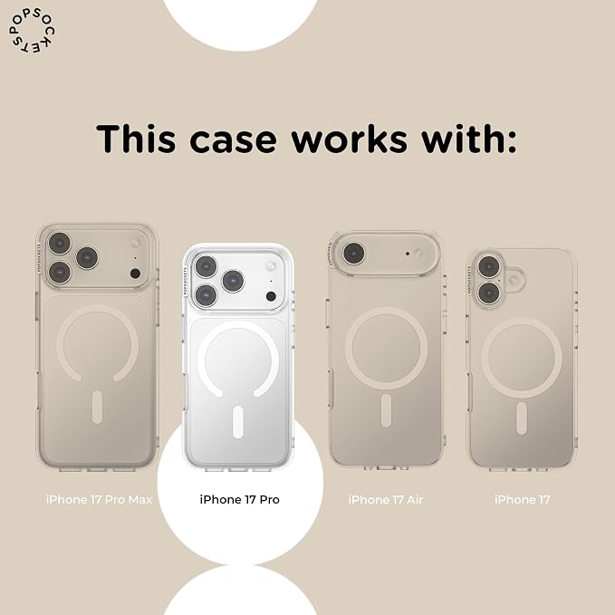PopSockets iPhone 17 Pro Phone Case with MagSafe- to-Go Wrap | Magnetic, Wireless Charging, Camera & Drop Protection, Checkered, Red, Textured