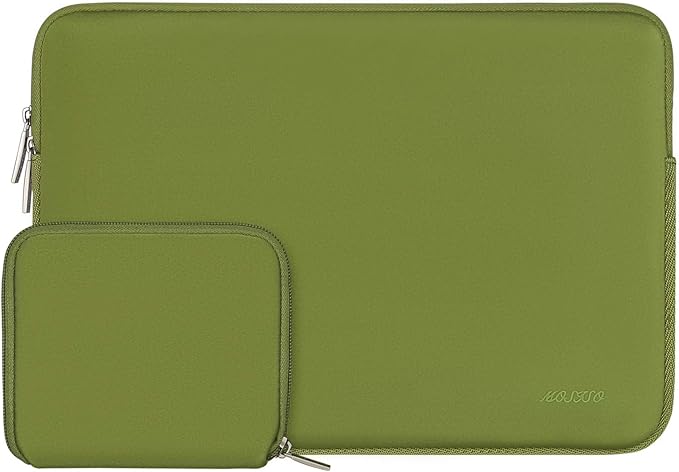 MOSISO Laptop Case 13.3 inch, 13-13.3 inch Laptop Sleeve Bag Compatible with MacBook Air/Pro 13 / Pro 14, HP Dell ASUS Lenovo Notebook, Neoprene Computer Sleeve Bag with Small Case, Chartreuse