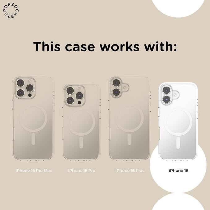 PopSockets iPhone 16 Phone Case with MagSafe, Wireless Charging Compatible, Bookish - Storied Shelves