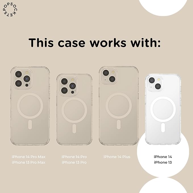 PopSockets iPhone 13 Phone Case with MagSafe, Wireless Charging Compatible, Bookish - Mirror Starfall