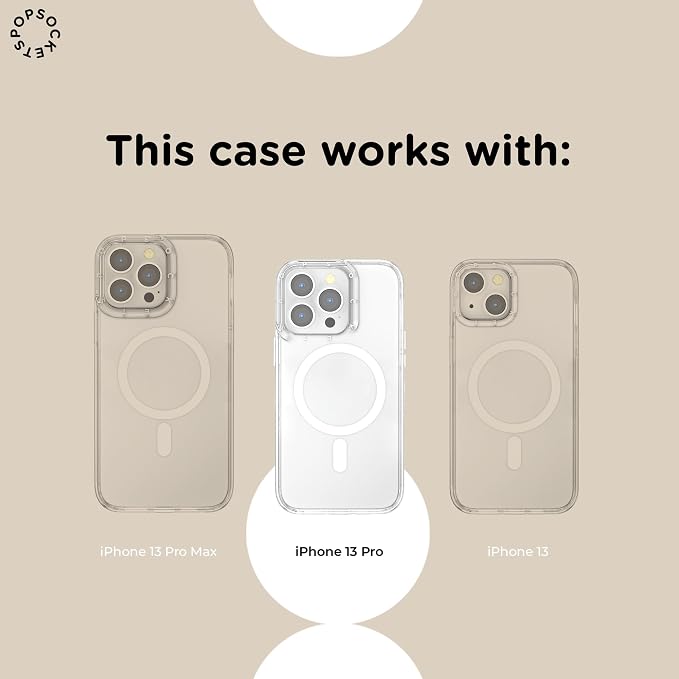 PopSockets iPhone 13 Pro Phone Case with MagSafe- Cherry Pop | Magnetic, Wireless Charging, Camera & Drop Protection, Cherry, Fruit, Electronic Accessories, For iPad/Kindle/iPhone/Android