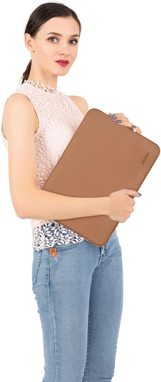 MOSISO Laptop Case 13.3 inch, 13-13.3 inch Laptop Sleeve Bag Compatible with MacBook Air/Pro 13 / Pro 14, HP Dell ASUS Lenovo Notebook, Neoprene Computer Sleeve Bag with Small Case, Brown