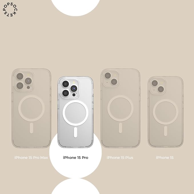 PopSockets iPhone 15 Pro Phone Case with MagSafe, Wireless Charging Compatible, Burgundy - Oxblood