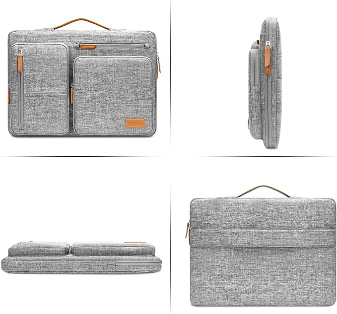 MOSISO 360 Protective Laptop Case 17.3 inch, 17-17.3 inch Laptop Sleeve Compatible with Dell, HP, Lenovo, Asus, Acer, Alienware, Side Open Carrying Case with 4 Zipper Pockets&Handle, Gray