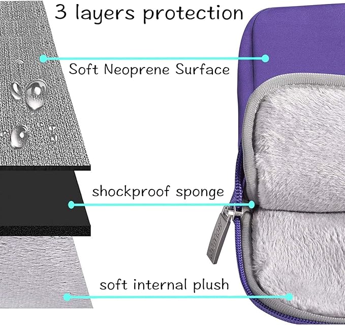 MOSISO Laptop Case 13.3 inch, 13-13.3 inch Laptop Sleeve Bag Compatible with MacBook Air/Pro 13 / Pro 14, HP Dell ASUS Lenovo Notebook, Neoprene Computer Sleeve Bag with Small Case, Ultra Violet