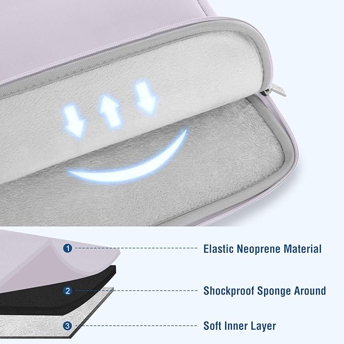 MOSISO Laptop Case 13.3 inch, 13-13.3 inch Laptop Sleeve Bag Compatible with MacBook Air/Pro 13/Pro 14 M5 M4 M3 M2 M1, HP Dell ASUS Lenovo, Neoprene Computer Sleeve Bag with Small Case, Dusty Lilac