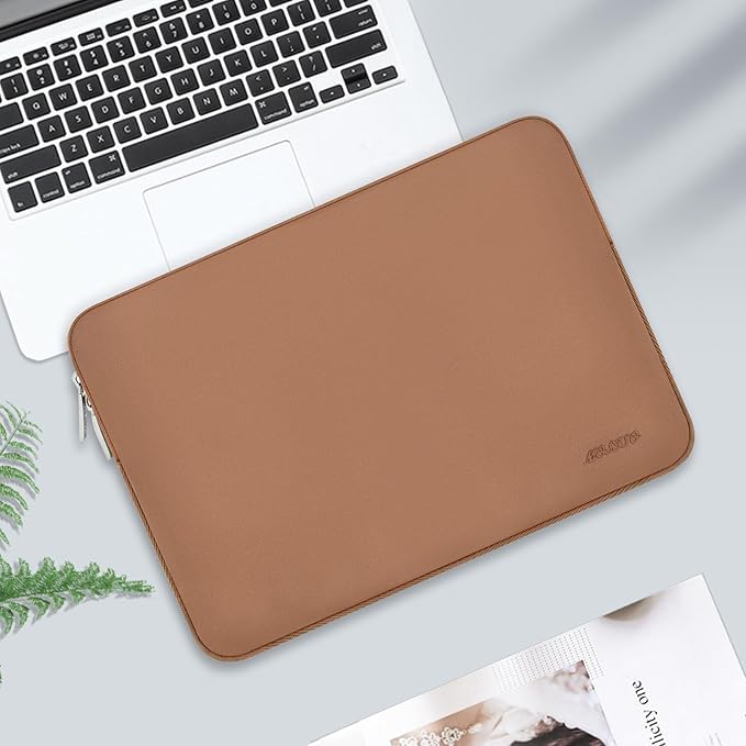 MOSISO Laptop Case 13.3 inch, 13-13.3 inch Laptop Sleeve Bag Compatible with MacBook Air/Pro 13 / Pro 14, HP Dell ASUS Lenovo Notebook, Neoprene Computer Sleeve Bag with Small Case, Brown