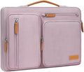 MOSISO 360 Protective Laptop Case 13.3 inch, 13-13.3 inch Laptop Sleeve Compatible with MacBook Air/Pro 13 / Pro 14,HP Dell Acer ASUS,Side Open Carrying Case with 4 Zipper Pockets&Handle, Pastel Pink