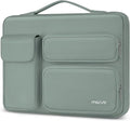 MOSISO 360 Protective Laptop Case 15 inch, Laptop Sleeve Compatible with MacBook Air 15 M4 A3241 M3 A3114 M2 A2941 2025-2023, Dell XPS 15, Side Open Bag with 2 Raised&1 Flapover Pockets, Antique Green