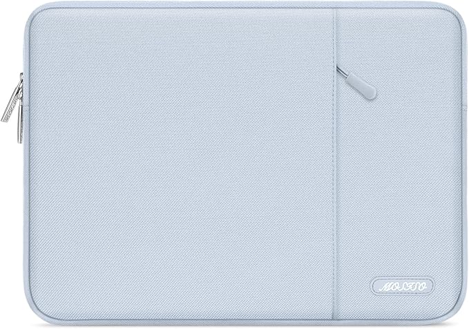 MOSISO Laptop Case 13 inch, 13 inch Laptop Sleeve Compatible with MacBook Air M4 M3 M2 M1 2025-2018 / Pro M2 M1 2025-2016, Polyester Vertical Computer Sleeve Bag with Pocket, Baby Blue