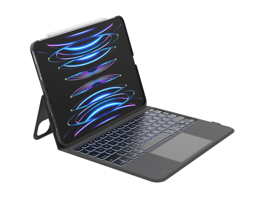 Belkin Connect Pro - Keyboard and folio case (protective case) - with magnetic stand - with trackpad - backlit - wireless - Bluetooth BBZ001TT-V1